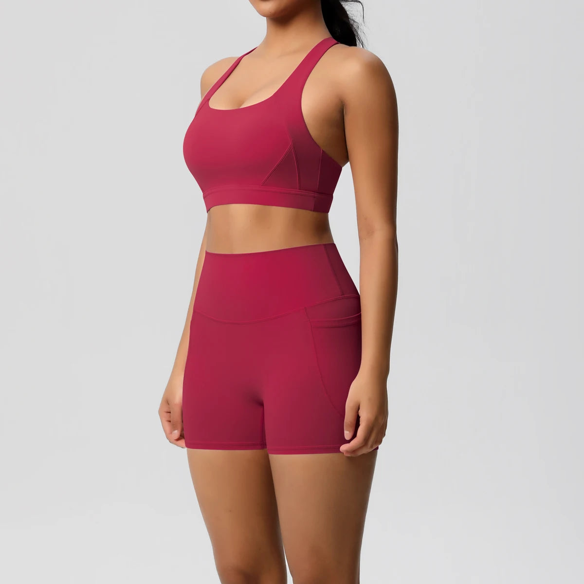 Ensemble de sport ZayaFit – Short taille haute & brassière croisée